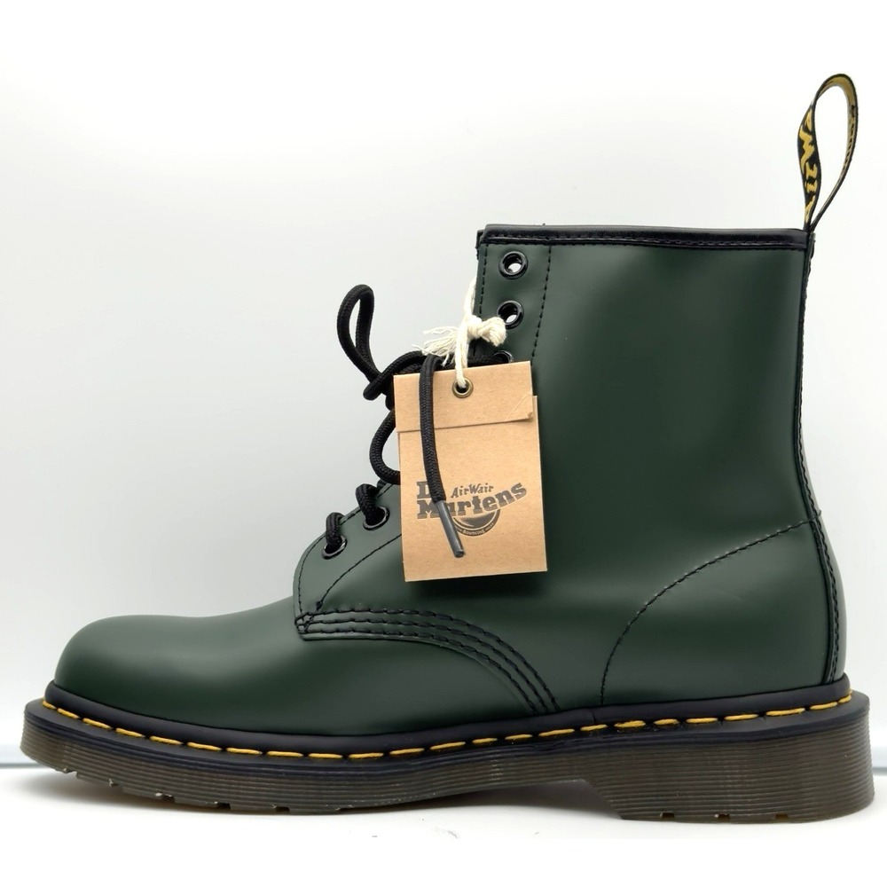 Doc Dr. Martens 1460 Smooth Leather Lace Up Boots Green 118222 Men 7 Women 8 - Picture 3 of 14